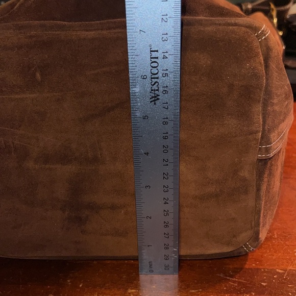 COACH 9196 VINTAGE LEGACY SAC CHOCOLATE BROWN SUEDE LEATHER XL BUCKET/DUFFLE - Picture 14 of 16